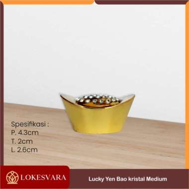 Lucky Yen Bao | Yuan Bao Simbol Mata Uang Keberuntungan Kristal Medium