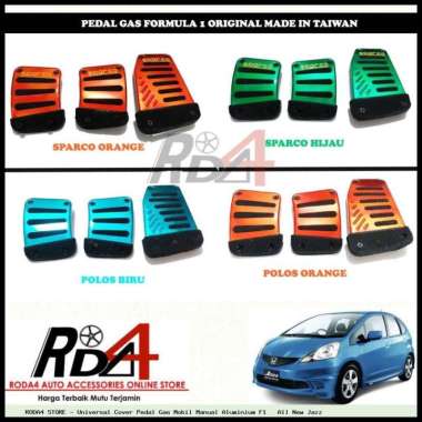 Universal Cover Pedal Gas Mobil Manual Aluminium F1 All New Jazz