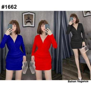 1662 Dress Sexy/Gaun Pesta Sexy/Baju Pesta Sexy/Dress Sexy/Dress Korea Merah - L