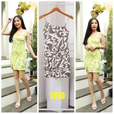 1790 Mini Dress/Dress Sexy/Dress Scuba/Dress Korea/Dress Pesta Green