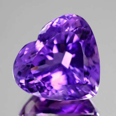 AT-024 Batu Permata Amethyst Kecubung Ungu Hati Uruguay Natural 19.14 Ct. Untreated & Sertifikat