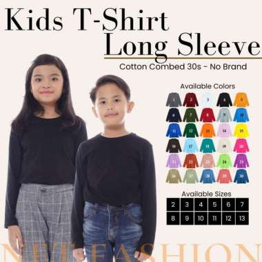 KAOS POLOS ANAK LENGAN PANJANG COTTON COMBED 30S KIDS UMUR 2-13 TAHUN 11 Thn