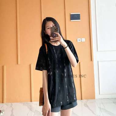 ELLIPSESINC Kaos Oversize Pria & Wanita Shibori Tie Dye PENDEK - OVERSIZED BLACK