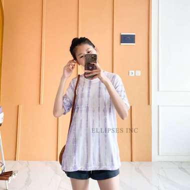 ELLIPSESINC Kaos Oversize Pria & Wanita Shibori Tie Dye PANJANG - OVERSIZED LILAC