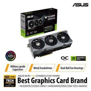 VGA CARD NVIDIA ASUS GEFORCE RTX 4070 TI TUF GAMING 12GB OC GDDR6X