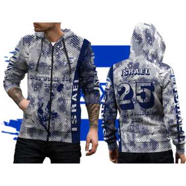 BONANJA-Jaket Sweater Hoodie Israel 3D Fullprint Terbaru dan Termurah Art 4 ZIPPER (RESLETING) M