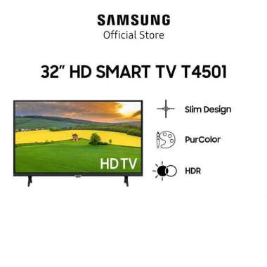 TV LED 32INCH SAMSUNG UA32T4501AKXXD 32T4501 SMART TV HDR PURCOLOR HD TV WIFI Netflix