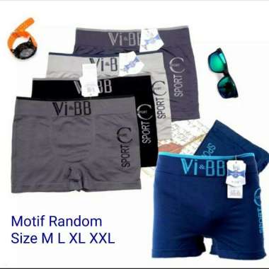 Celana Dalam Pria Boxer Vibb Rajut Seamless Vi&BB M L XL XXL CD Cowok L Campur
