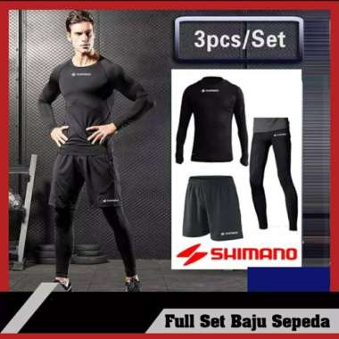 BAJU SEPEDA FULL SET SHIMANO LENGAN PANJANG (BAJU-CELANA-LEGGING) XL