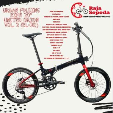 SEPEDA LIPAT URBAN FOLDING BIKE 20 INCHI UNITED ORION VOL 2 (BL-RD)