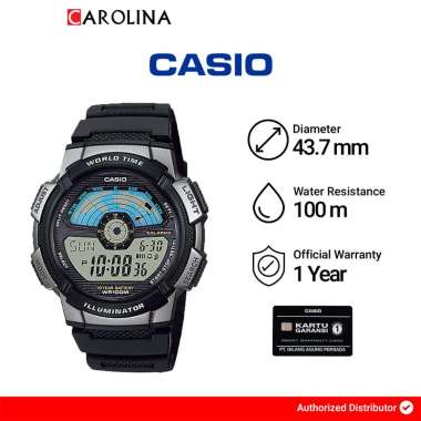 Jam Tangan Pria Casio General AE-1100W-1A Water Resistant 100M Black Resin Band [ Jakarta ]