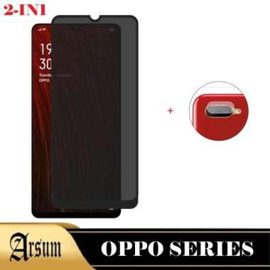 Promo Paket 2in1Tempered Glass Privasi Oppo A5s A12 A7 A7x F9 F9 Pro A11k Terbaru Anti Gores Kaca Sp