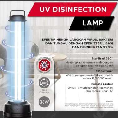 Krisbow Lampu Uv Disinfektan 36 W - Hitam