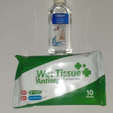 paket tisu antiseptic+ handsanitizer 50 Ml