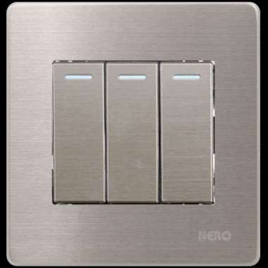 SAKLAR 3 GANG NERO STAINLESS V81631