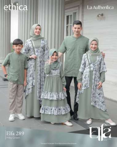 ELFA 289 MILKY GREEN ETHICA ORIGINAL KAGUMI 289 KAHFI 275 KAGUMI KIDS GAMIS DWASA XXL