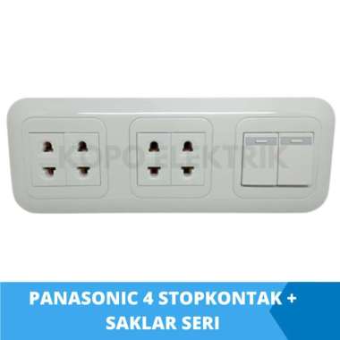 Panasonic Saklar Seri + Stopkontak 4 Colokan Tanam Inbow Original