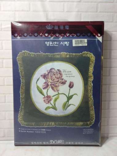 Paket Sulam Kristik Sarung Bantal DOME 120105 Bunga Flower Tulip