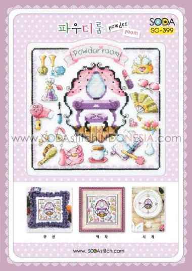 Paket Sulam Kristik Strimin Sodastitch SO-399 - Powder Room Girl Pola Saja