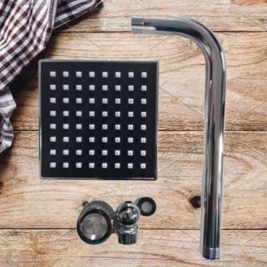 Wall Shower Hitam Kotak 4 inchi/Wall Shower Tanam 4"