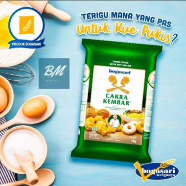 Tepung Terigu Cakra Kembar 1 Kg / Bogasari / Tepung Protein Tinggi