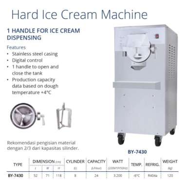 HARD ICE CREAM MACHINE GEA BY-7430 MESIN PEMBUAT ES KRIM STANDING