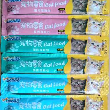 LIEBAO CAT SNACK KUCING CREAMY 15 GRM tuna biru