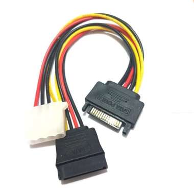 Converter PSU Power SATA Male to Molex 4 Pin + Power Female SATA