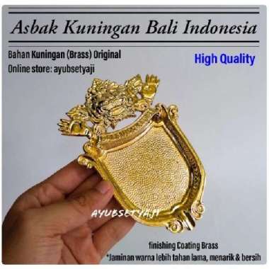 Asbak Kuningan BALI INDONESIA antik Souvenir asbak Hotel ukir Kotak