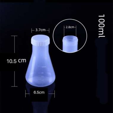 Tabung Ukur/Gelas Ukur Takaran Lab Model Labu Kerucut Erlenmeyer Flask Gelas Ukur Dan Tutup [TUF] 10