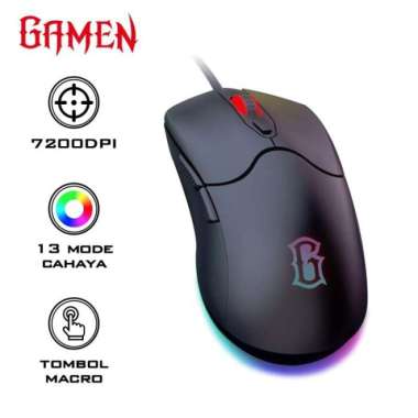 GAMEN Gaming Mouse Macro Wired GM200 RGB Light 7200 DPI Ori