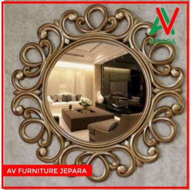 cermin ukiran jati jepara klasik - pigura dinding ukir-cermin dinding