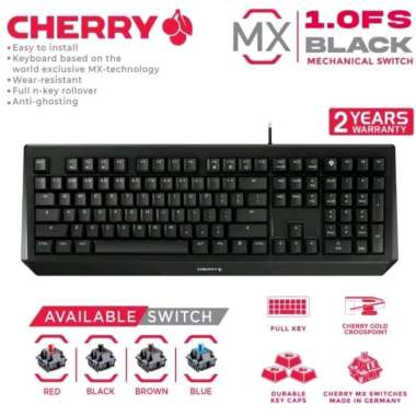 CHERRY MX 1.0 FS NBL Black Mechanical Gaming Keyboard Full Size MX01 FS Brown Switch