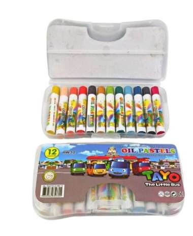 Crayon Mini 12 Warna / Krayon Set Kecil Murah Anak Anak / Oil Pastel Fancy HW-12