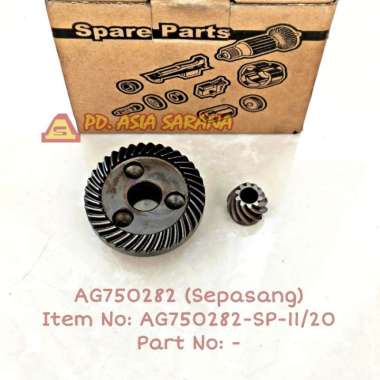 Gear Spiral Bevel + Pinion Gerinda INGCO AG750282-SP-11/20 Gigi Nanas