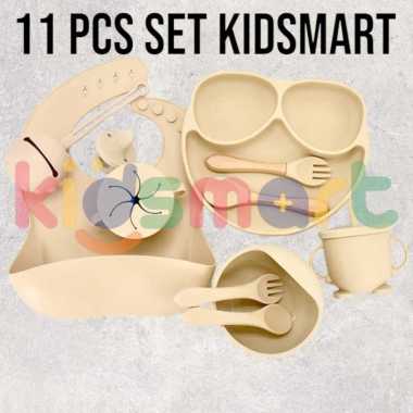 11 PCS Set Kidsmart / Set Tempat Makan Bayi / Feeding Set Baby / Baby Foodware / Set Perlengkapan Ma