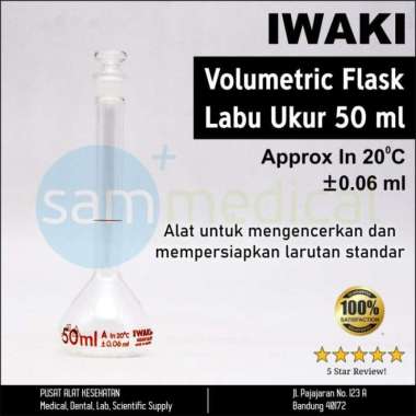 Iwaki Volumetric Flask / Labu Ukur 50ml
