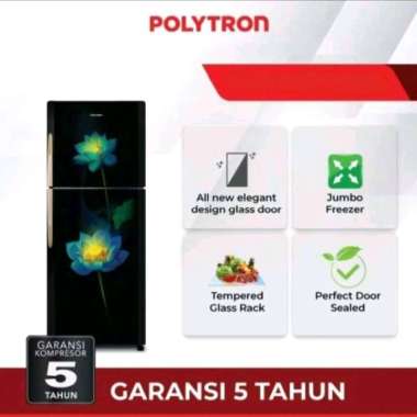 Kulkas Polytron PRM-21PLX | 2 pintu PRM21PLX 21 PLX bunga 210L lotus