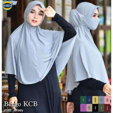 Jilbab Instan Tali Lipit KCB Premium Jahit Tepi Hijab Instan ABU