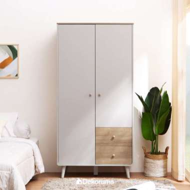 Dekoruma MORI Lemari Pakaian Kayu 2 Pintu - Wardrobe Minimalis