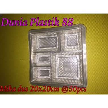 Isi 50pcs MIKA DUS 20x20 mika plastik mika benung dalaman dus wadah tempat makan MIKA SEKAT 20x20cm