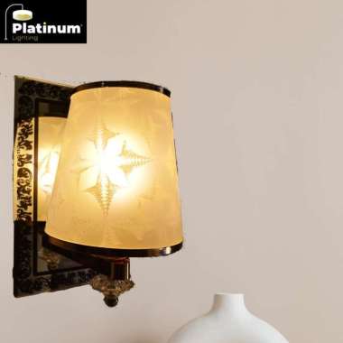 Lampu Dinding Hias List Gold Plat Besi Cup Putih List Gold