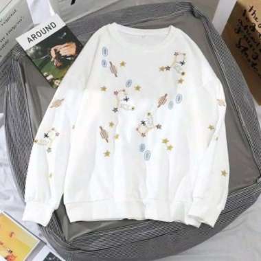 Sweater Wanita Milky Way Sweater Wanita Korea Jaket Wanita Korea Putih