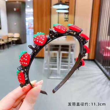 FG Bando Anak Bandana Kepang Motif Karakter Lucu Bando Jepit Anak Model Buah Bunga Hairband Korea Im
