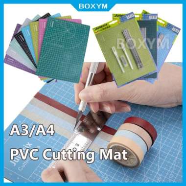 pvc cutting mat a3/a4 cutting pad double-sided diy cutting board-papan Multicolor