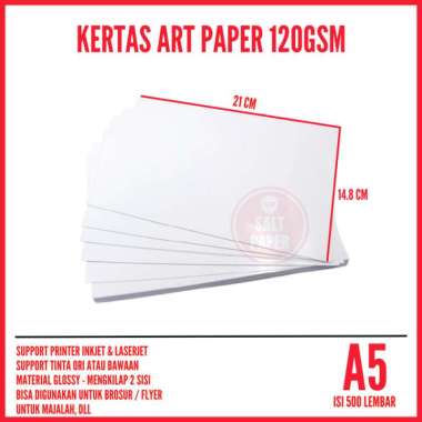 kertas art paper a5 120 gsm / art paper a5 120 gr isi 500 lembar Multicolor