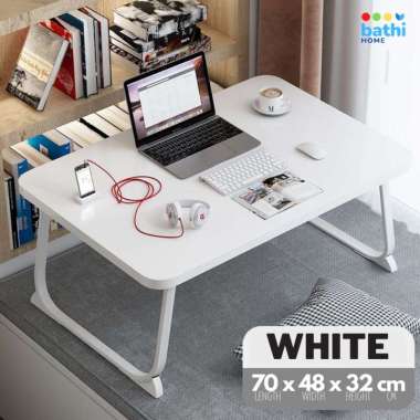 Meja Lipat Belajar Laci Stand Buku Cup Holder 70cm Portable Laptop Foldable Bed Table BATHI-BO70 Bas