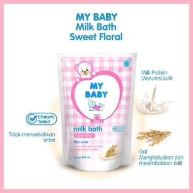 My Baby Hair & Body Wash 400ml, Milk Bath 400, Bath Telon 400ml Milk Bath Sweet