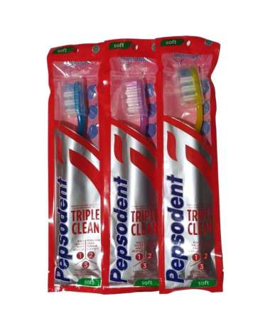 Sikat Gigi Pepsodent Triple Clean Soft Harga SATUAN warna RANDOM