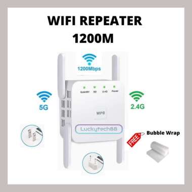 WIRELESS WIFI REPEATER 1200M 2.4 + 5 GHz PENGUAT SINYAL WIFI